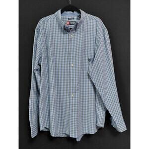 Vintage CHAPS EST. 1978 Care Plaid Button-Up Shirt Blue Size XXL